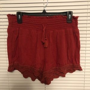 Burnt Orange Crochet Shorts!